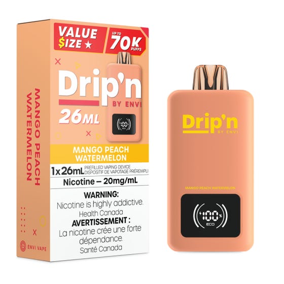 Drip’n By Envi Disposable 70K Mango Peach Watermelon ONT