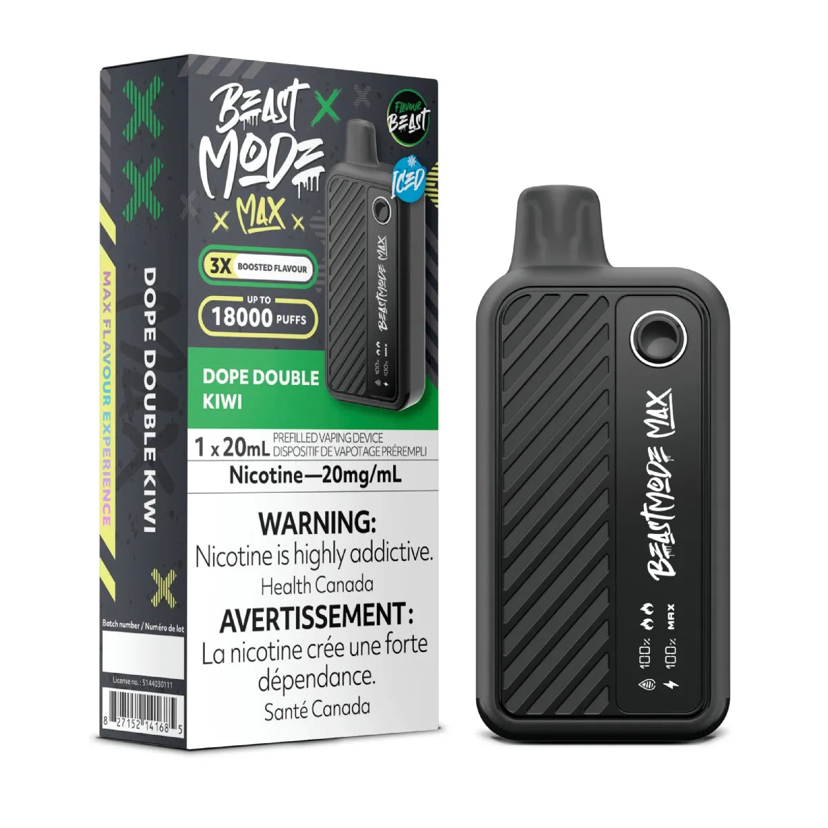 Flavour Beast Disposable Mode Max 18000 Dope Double Kiwi Iced ONT