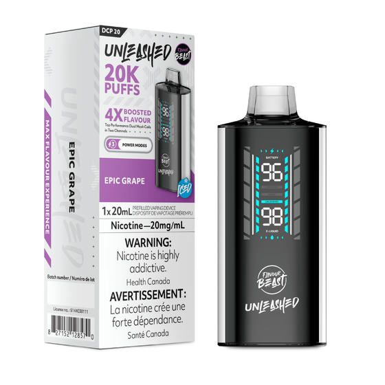 Flavour Beast Disposable Unleashed 20K Epic Grape ONT