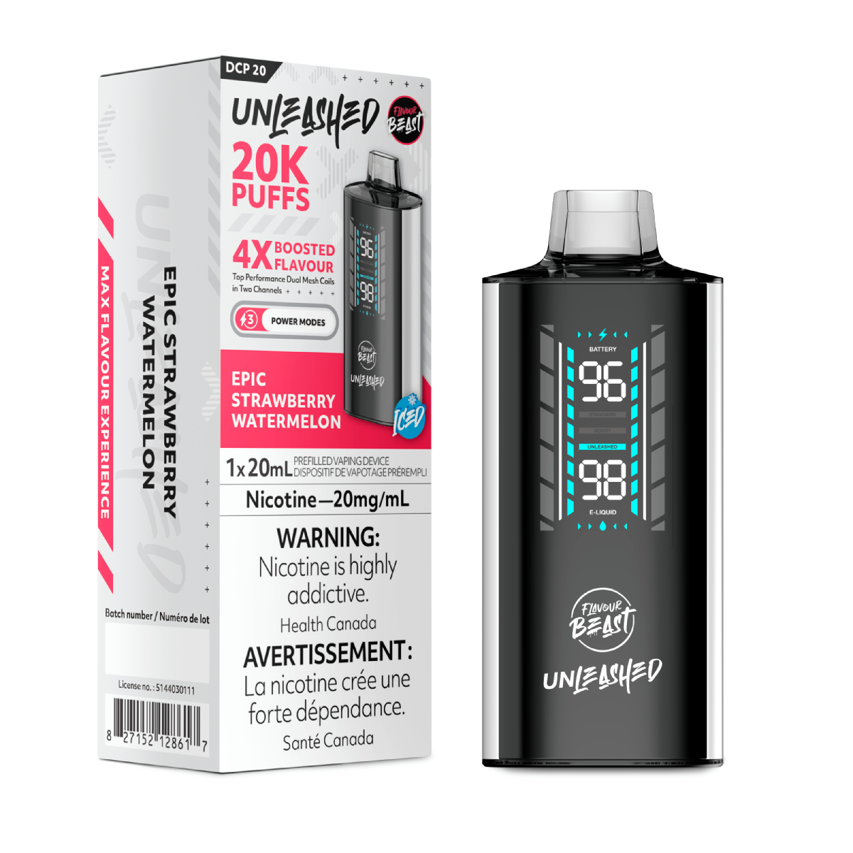 Flavour Beast Disposable Unleashed 20K Epic Strawberry Watermelon ONT