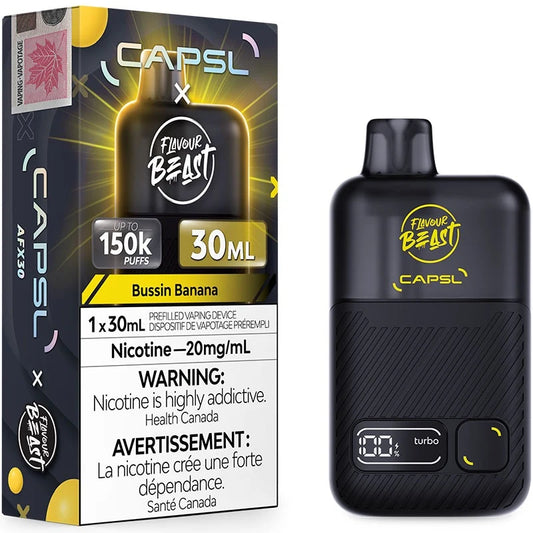 CAPSL AFX30 FB 150K Disposable  Bussin Banana Iced