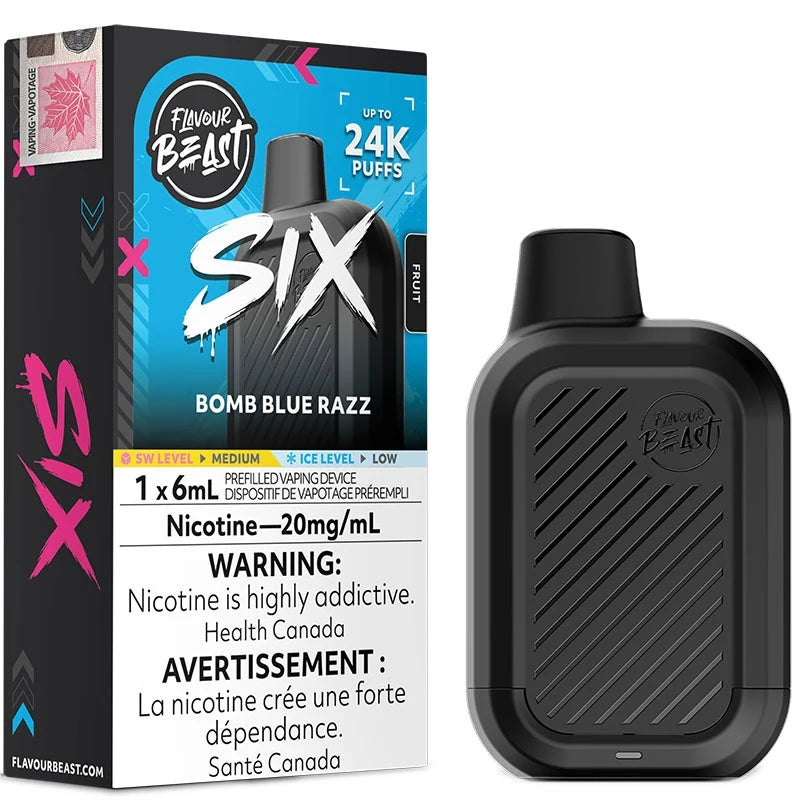 Flavour Beast Six 24K Disposable Bomb Blue Razz
