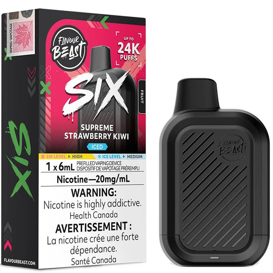 Flavour Beast Six 24K Disposable Supreme Strawberry Kiwi Iced