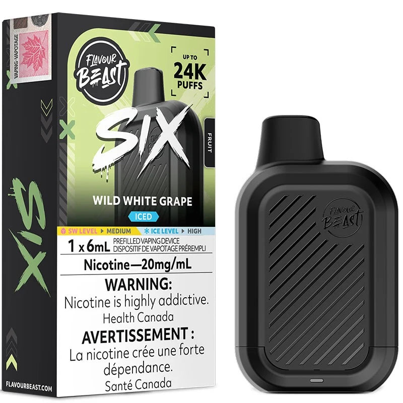 Flavour Beast Six 24K Disposable Wild White Grape Iced