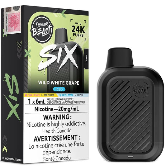 Flavour Beast Six 24K Disposable Wild White Grape Iced