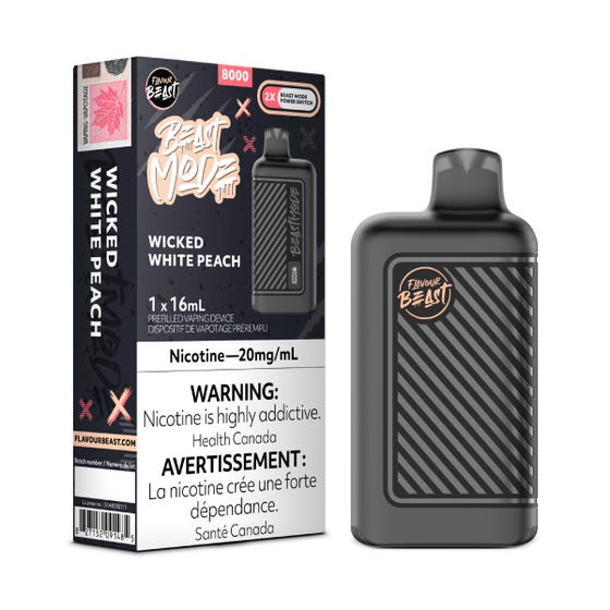 Flavour Beast Disposable Mode 8000 Wicked White Peach ONTpl