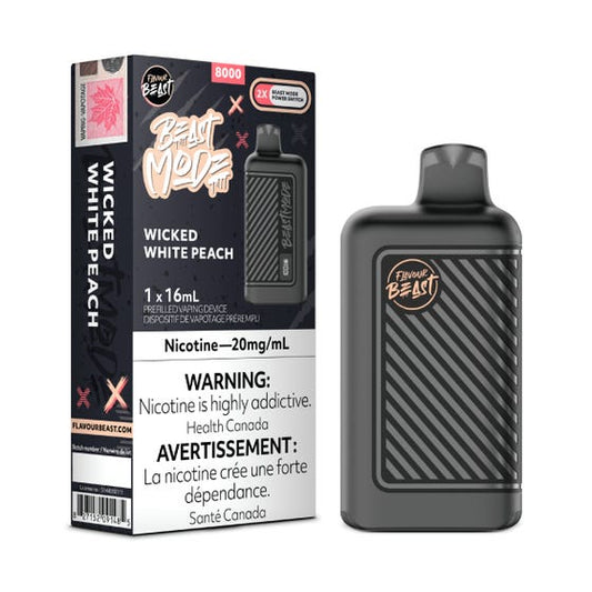 Flavour Beast Disposable Mode 8000 Wicked White Peach ONTpl