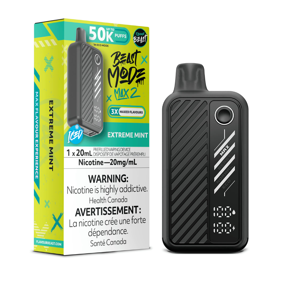 Flavour Beast Disposable Mode Max 2 50K Extreme Mint Iced ONT