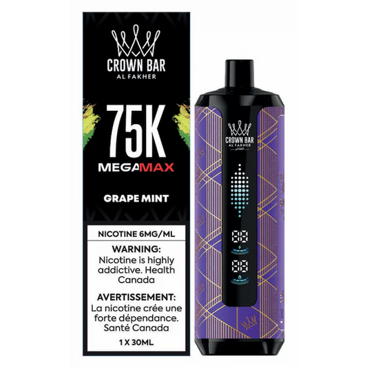 AL Fakher Crown Bar 75K MegaMax Disposable Grape Mint ONT