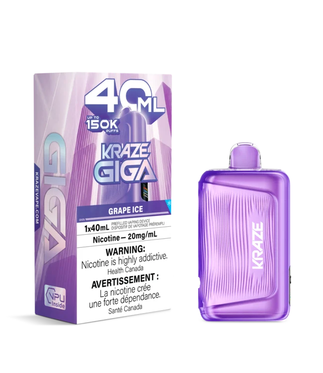 Kraze Giga 150K Disposable Grape Ice