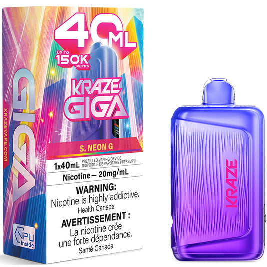 Kraze Giga 150K Disposable S. Neon G