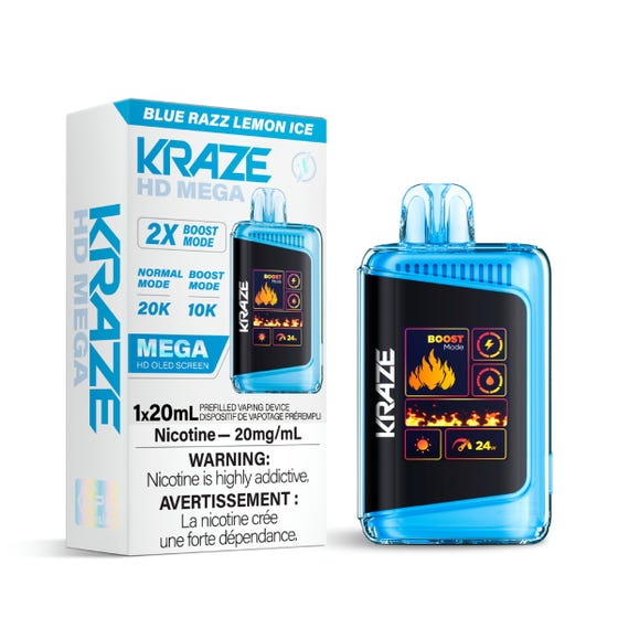 Kraze HD Mega Blue Razz Lemon Ice ONT