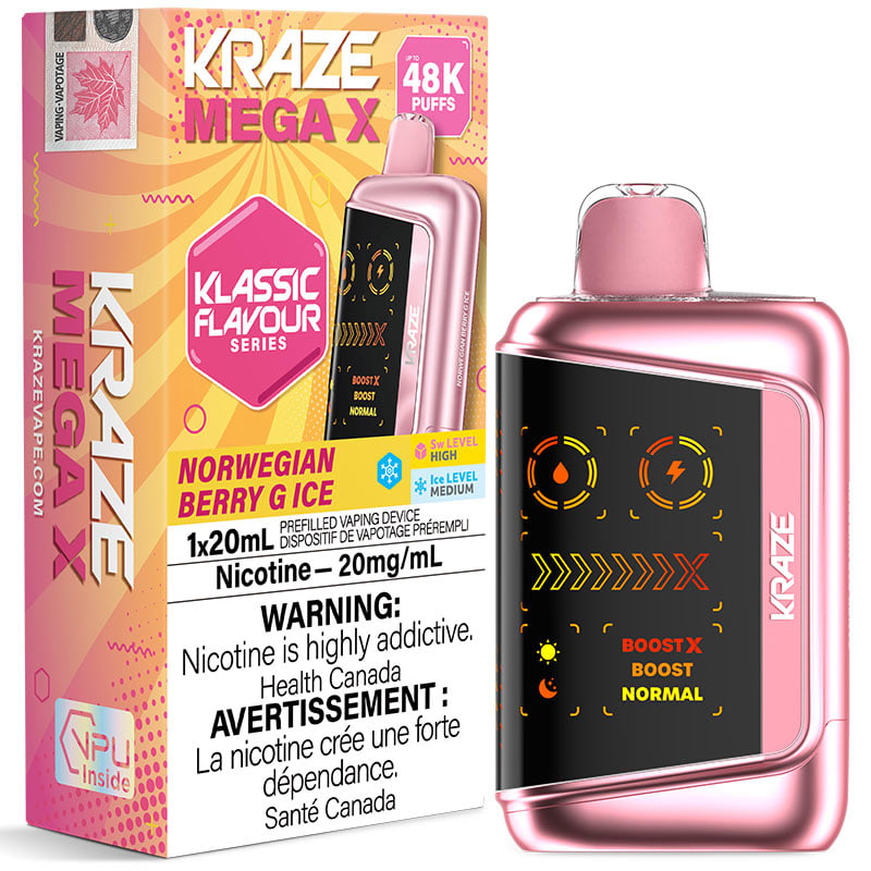 Kraze Mega X 48K Disposable Norwegian Berry G Ice