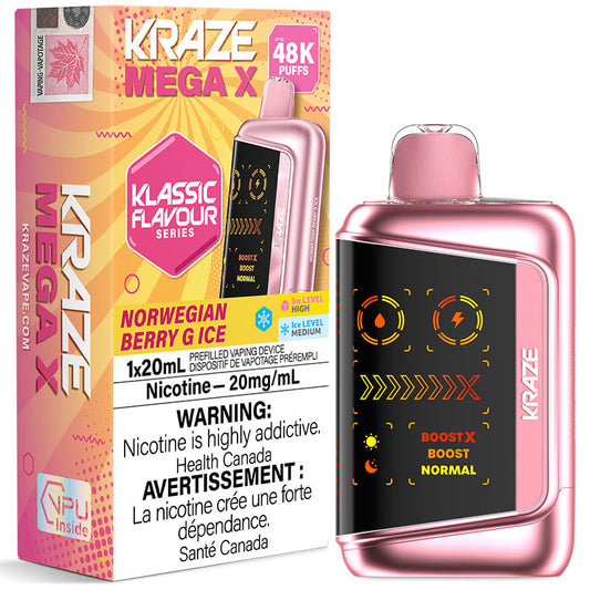 Kraze Mega X 48K Disposable Norwegian Berry G Ice