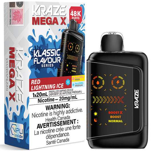 Kraze Mega X 48K Disposable Red Lightning Ice