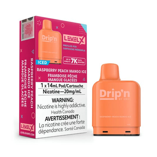 Drip’n Level X PODS Raspberry Peach Mango Ice