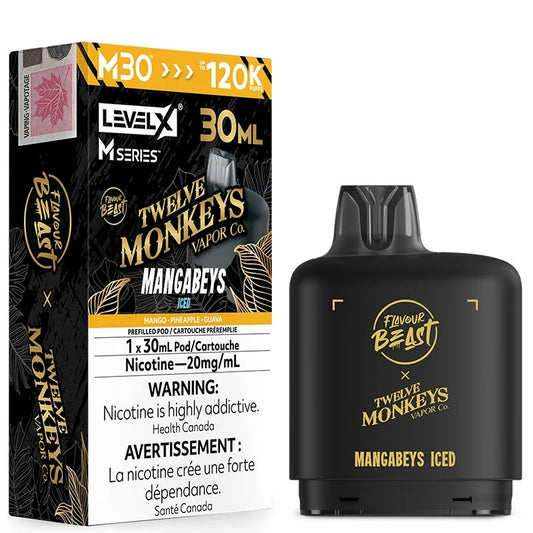 Level X Flavour Beast M Series Pod 30ml Twelve Monkey Mangabeys