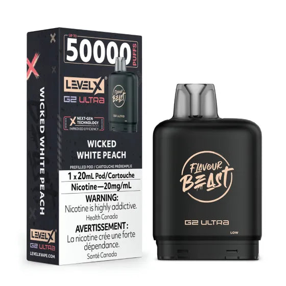 Flavour Beast G2 Ultra Level X PODS Wicked White Peach