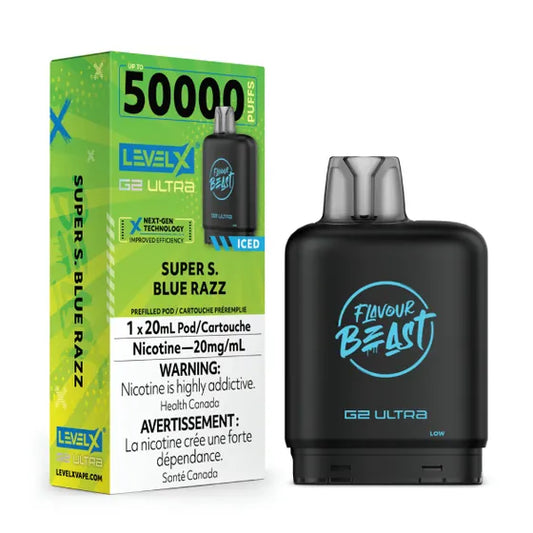 Flavour Beast G2 Ultra Level X PODS Super S Blue Razz ONT