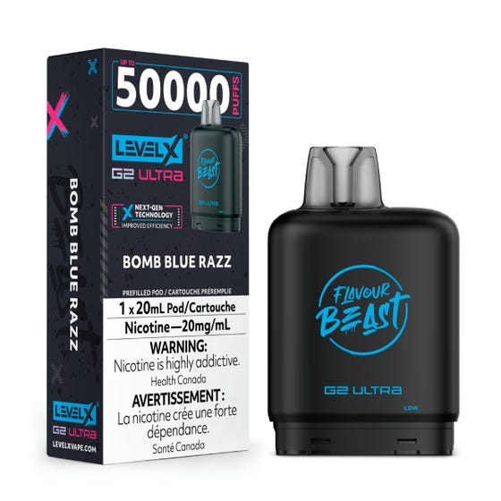 Flavour Beast G2 Ultra Level X PODS Bomb Blue Razz ONT