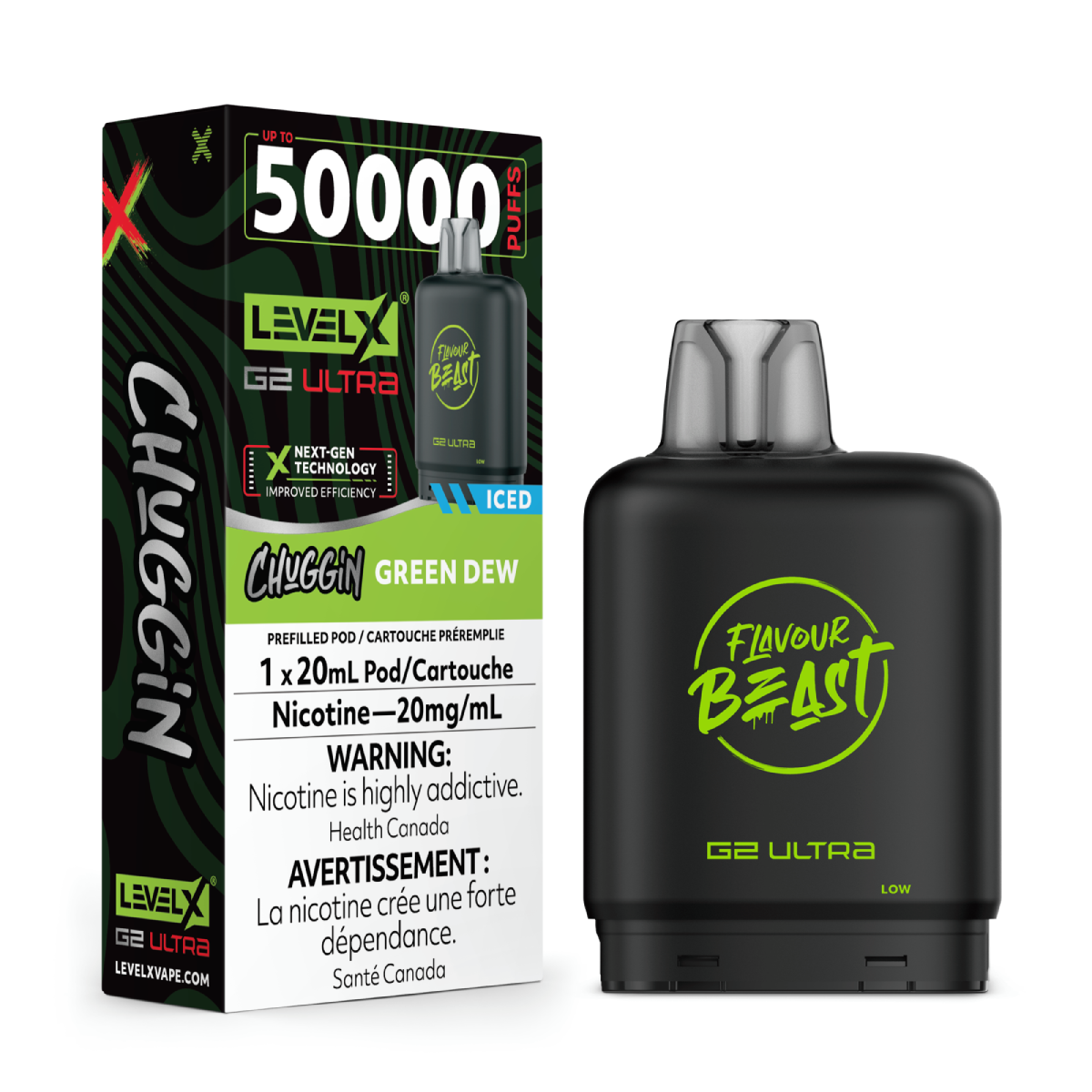 Flavour Beast G2 Ultra Level X POD Green Dew Iced ONT