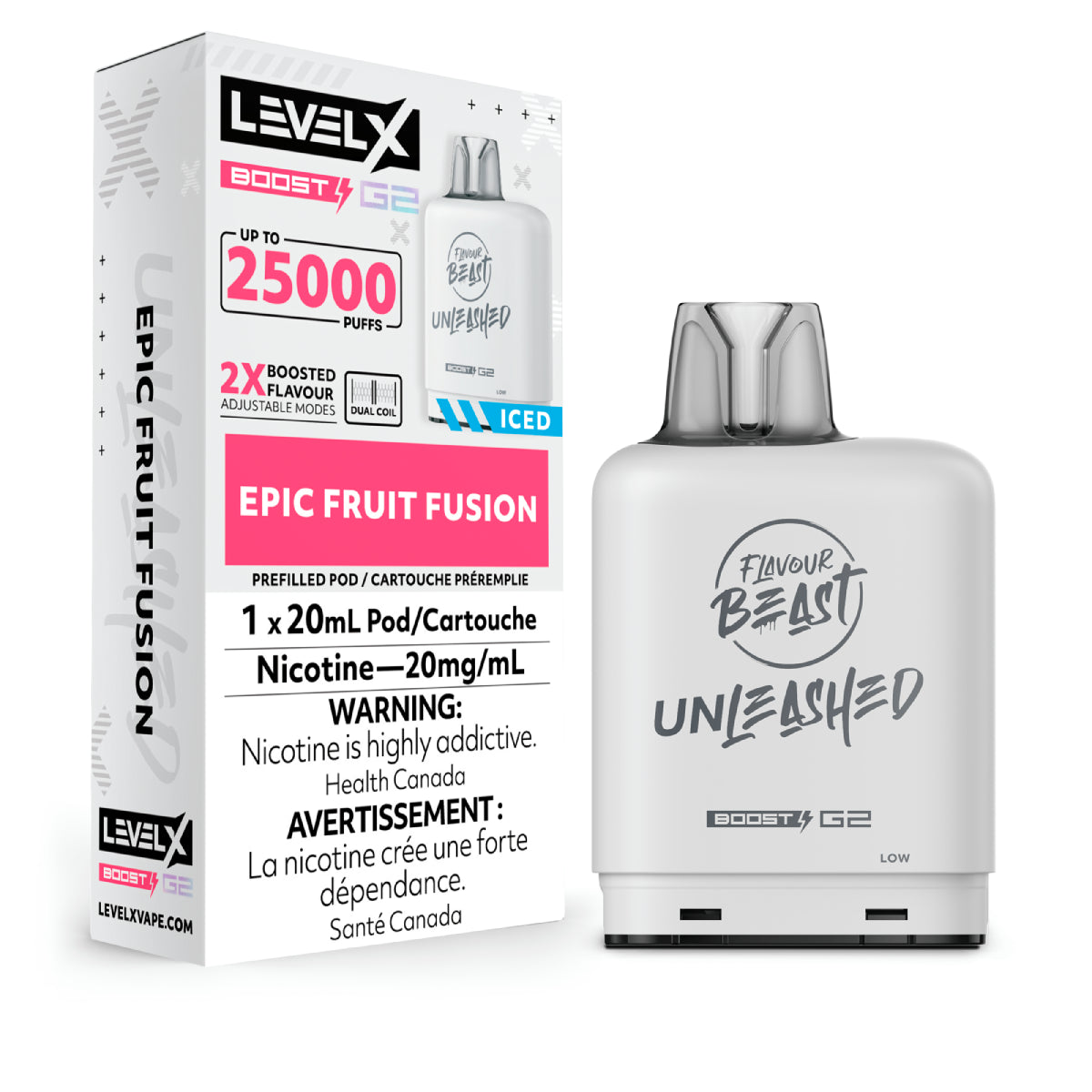 Flavour Beast Boost Level X PODS Unleashed Epic Fruit Fusion ONT