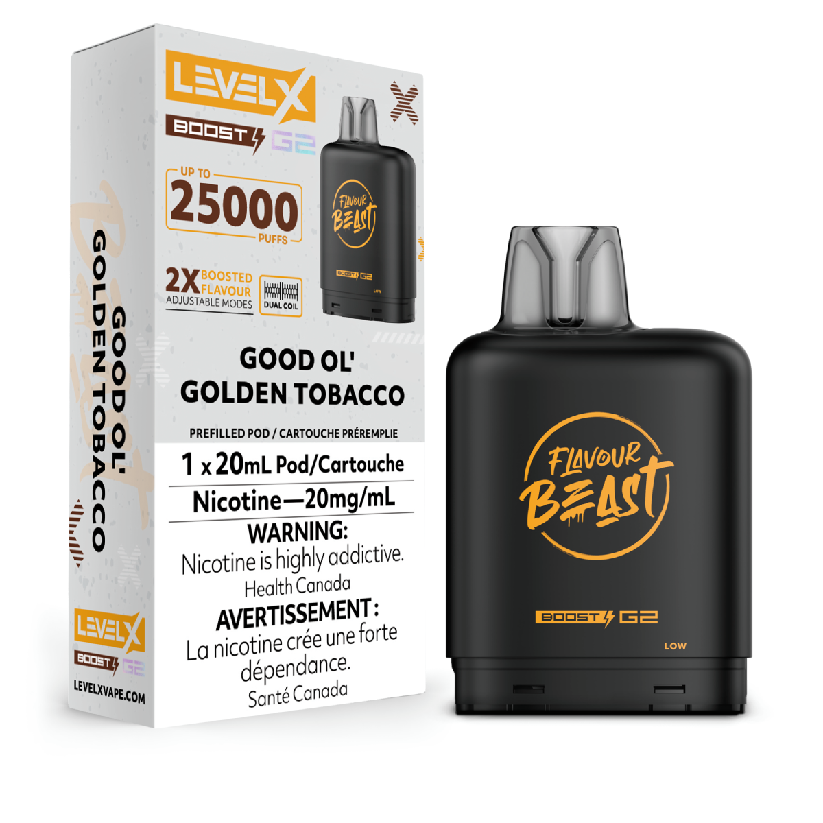 Flavour Beast Boost Level X PODS Good OL’ Golden Tobacco ONT