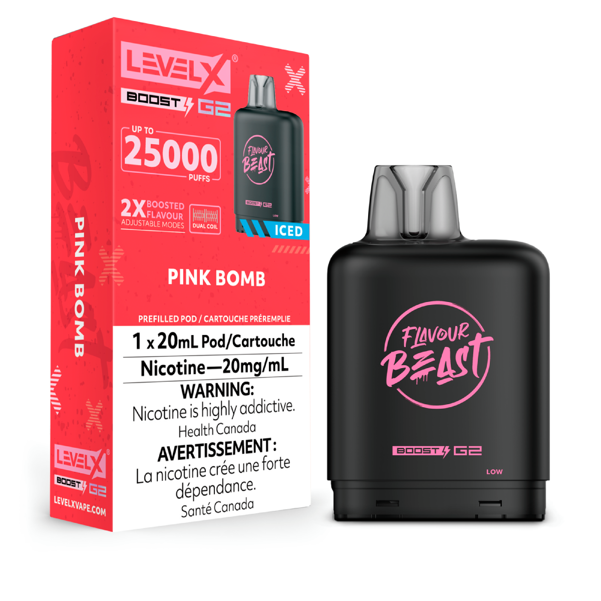 Flavour Beast Boost Level X PODS Pink Bomb ONT