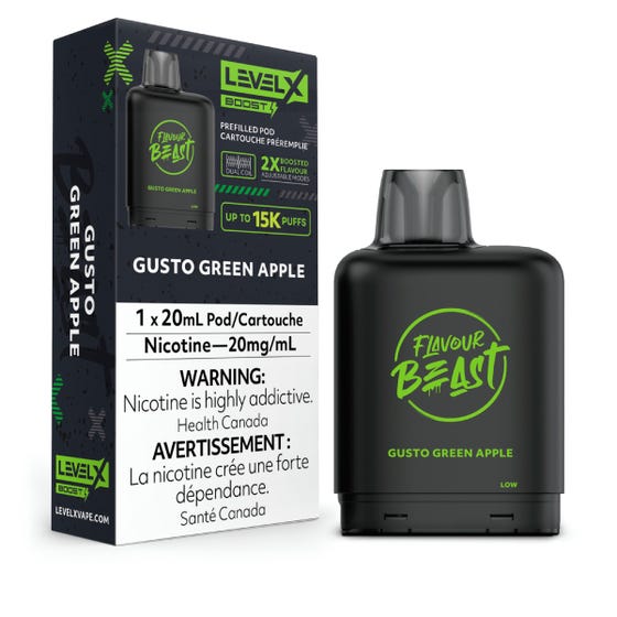 Flavour Beast Boost Level X PODS Gusto Green Apple