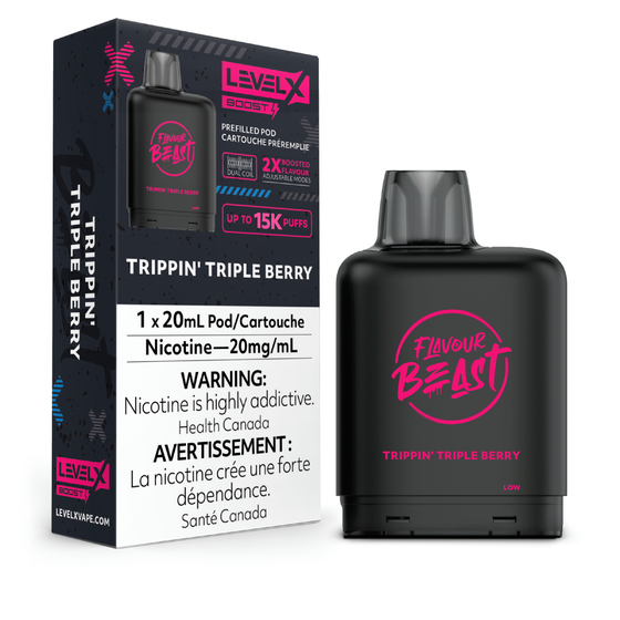 Flavour Beast Boost Level X PODS Trippin’ Triple Berry ONT