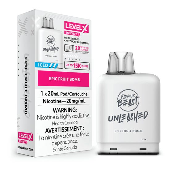 Flavour Beast Boost Level X PODS Unleashed Epic Fruit Bomb ONT