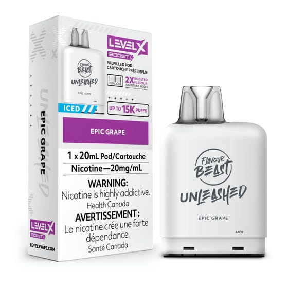 Flavour Beast Boost Level X PODS Unleashed Epic Grape ONT