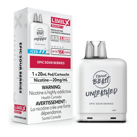 Flavour Beast Boost Level X PODS Unleashed Epic Sour Berries ONT