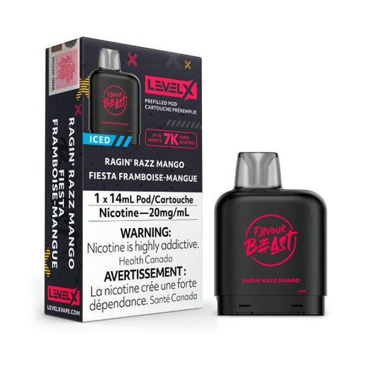 Flavour Beast Level X PODS Ragin’ Razz Mango