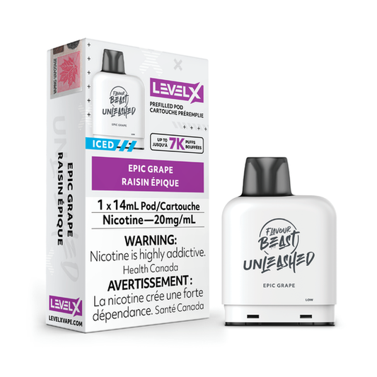 Flavour Beast Level X PODS Unleashed Epic Grape Iced