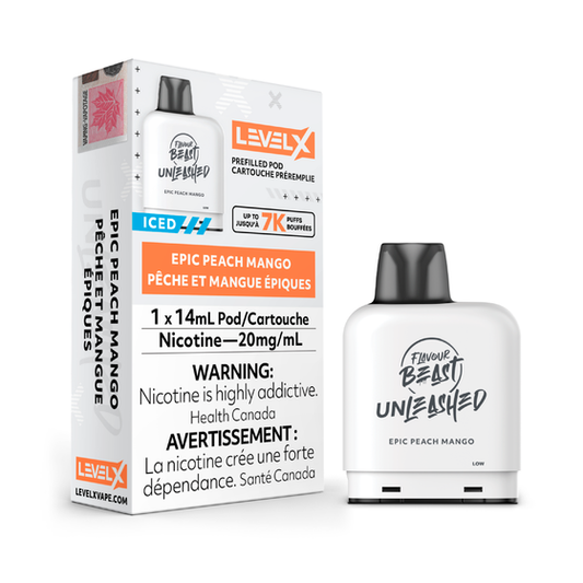 Flavour Beast Level X PODS Unleashed Epic Peach Mango Iced