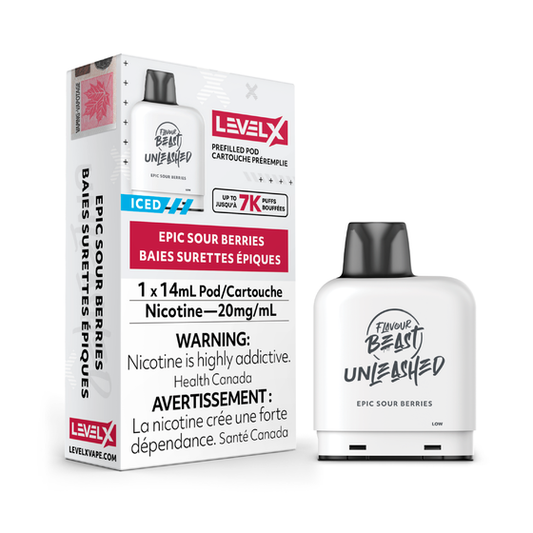 Flavour Beast Level X PODS Unleashed Epic Sour Berries Iced