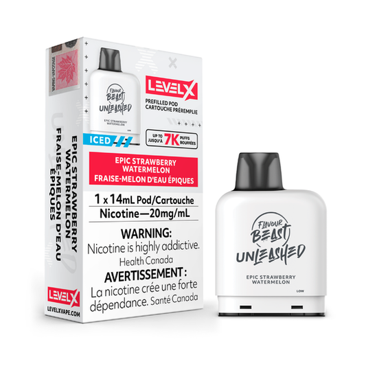 Flavour Beast Level X PODS Unleashed Epic Strawberry Watermelon Iced