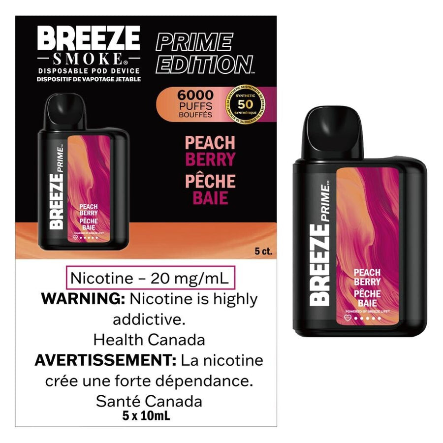 Breeze Prime 6000 Disposable Peach Berry