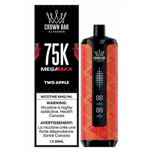AL Fakher Crown Bar 75K MegaMax Disposable Two Apple ONT