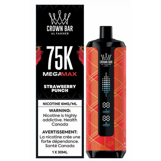 AL Fakher Crown Bar 75K MegaMax Disposable Strawberry Punch ONT