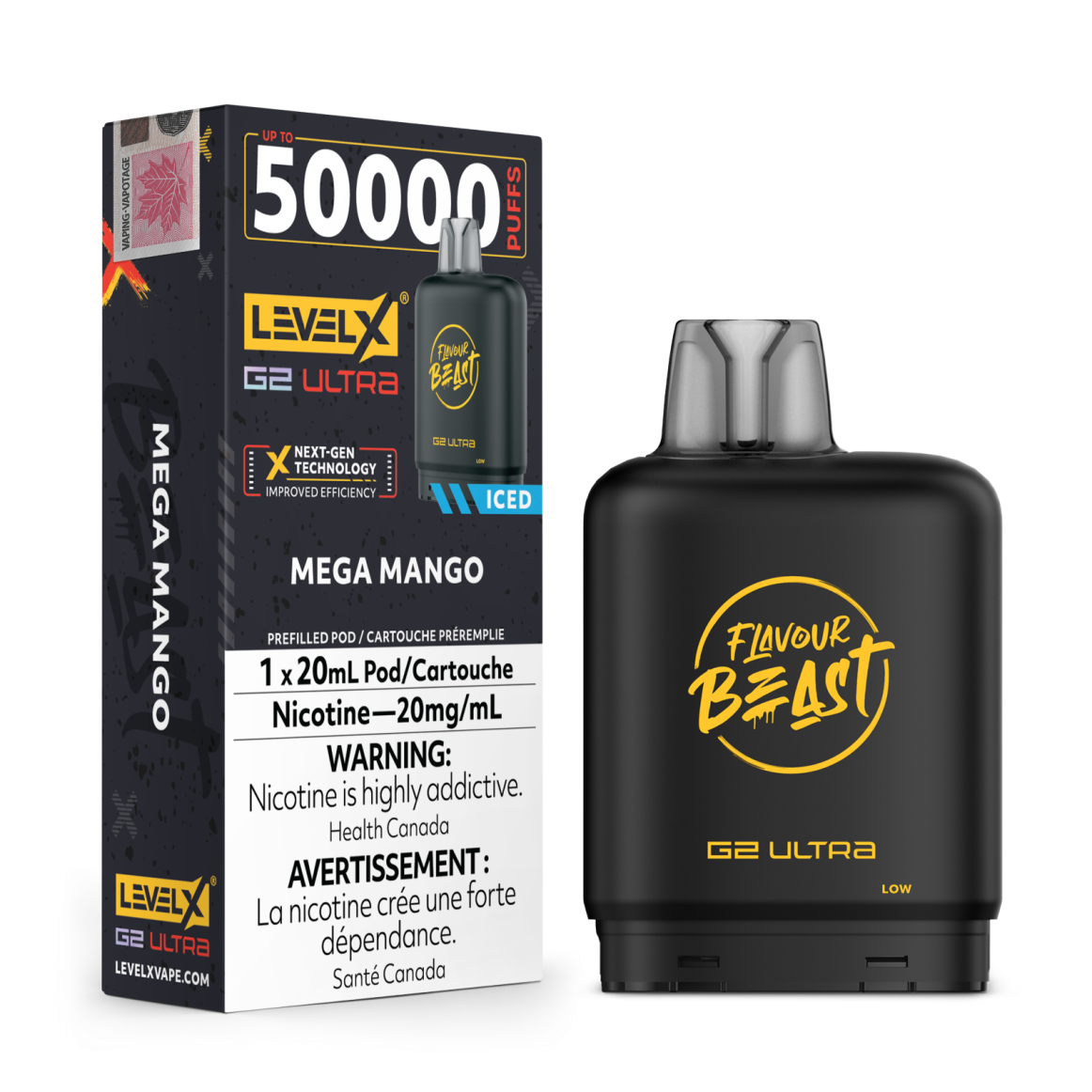 Flavour Beast G2 Ultra Level X PODS Mega Mango Iced ONT
