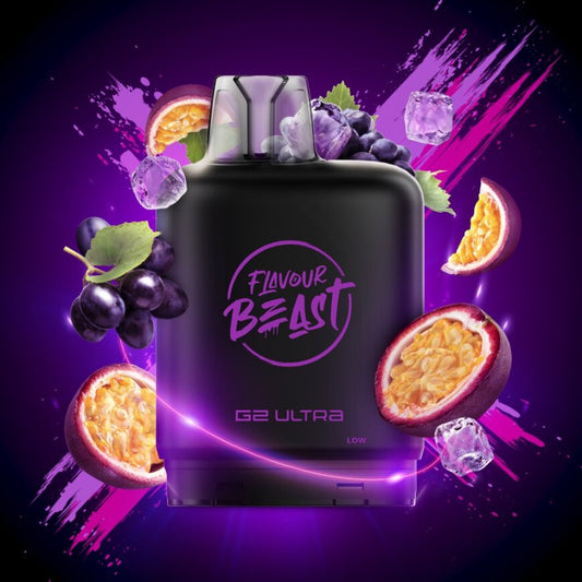 Flavour Beast G2 Ultra Level X PODS Groovy Grape Passionfruit Iced ONT