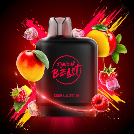 Flavour Beast G2 Ultra Level X PODS Ragin' Razz Mango Iced ONT