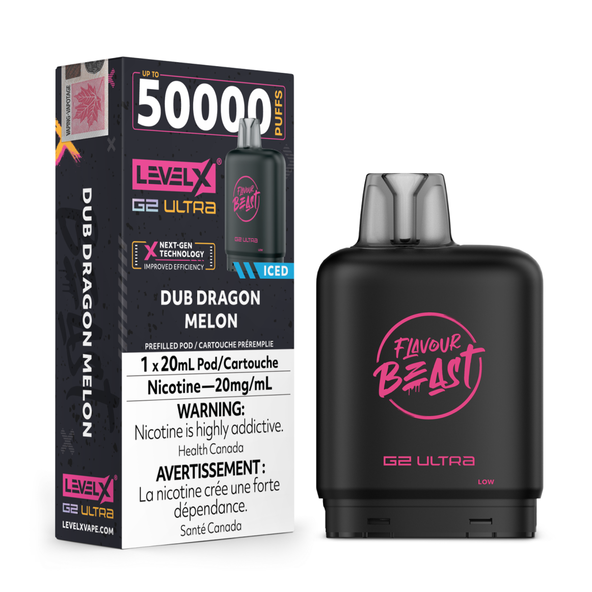 Flavour Beast G2 Ultra Level X PODS Dub Dragon Melon Iced ONT