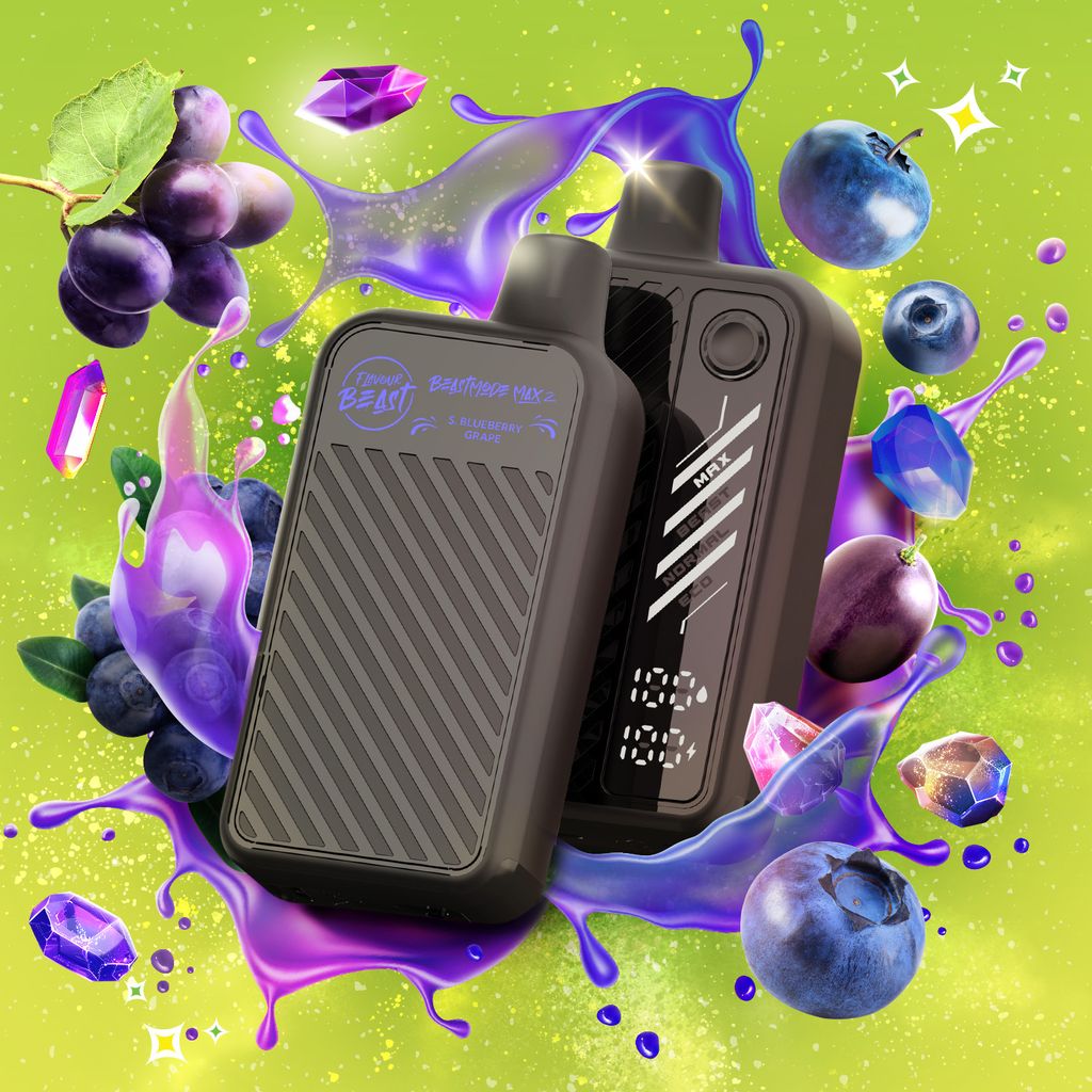 Flavour Beast Disposable Sour Gushin Mode Max 2 50K S. Blueberry Grape ONT