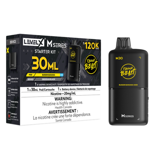 Level X Flavour Beast M Series Starter Kit Bussin Banana Iced